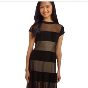 R&M Richards black mesh panel dress size 6